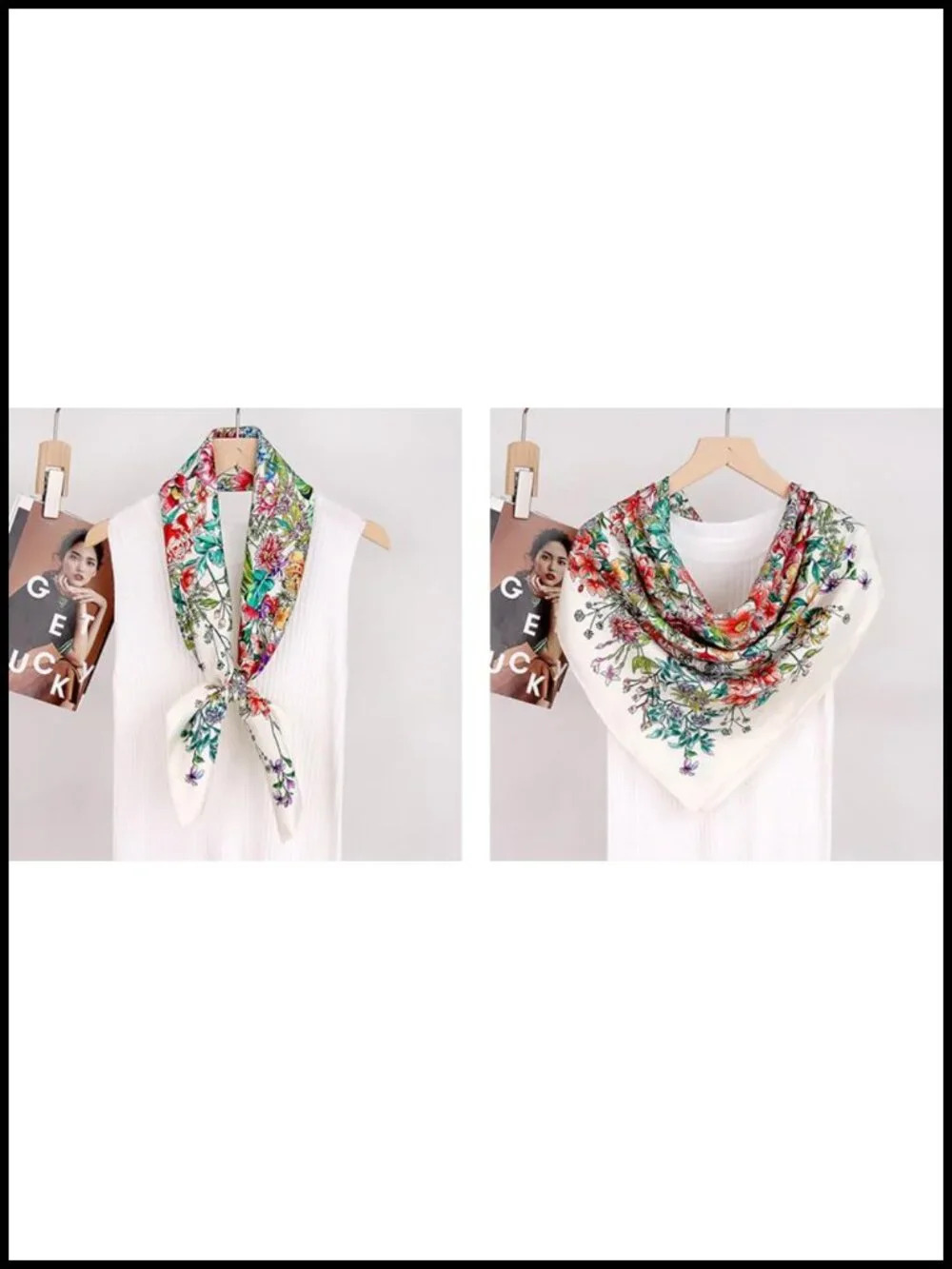 100% Mulberry Silk Square Scarf 35